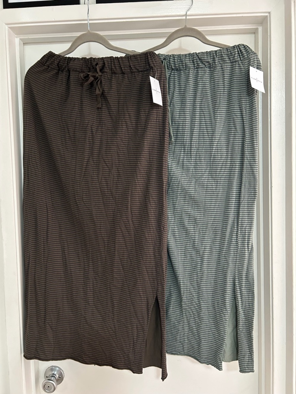 TWO!! Soft easy pull-on Maxi Skirts with Drawstring Waist NWT from Barcelona